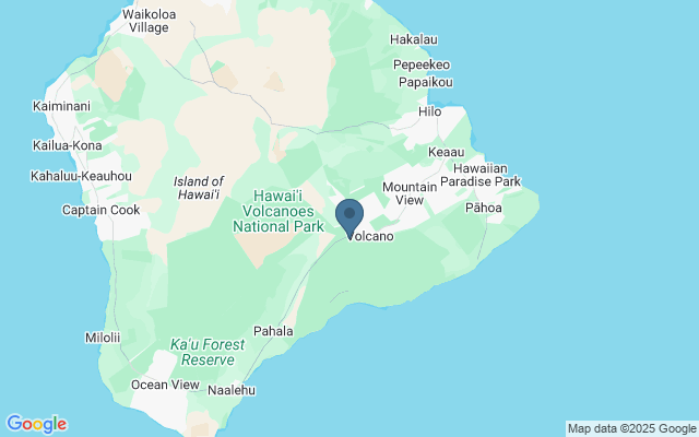 Kaart met locatie Kilauea Vulkaan